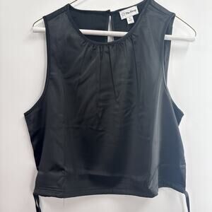 The Drop Women's Tanya Shirred-Neck Bubble Tank Black-Medium With Tag *READ...